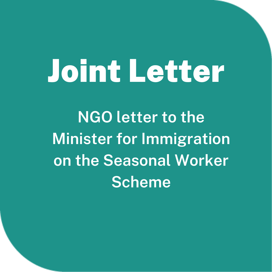 Joint letter to Rt Hon Robert Jenrick MP on the Seasonal Worker Scheme